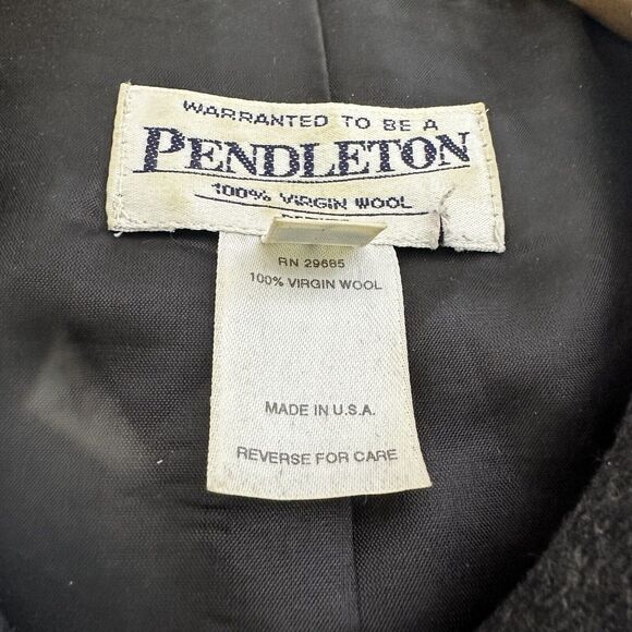 Pendleton Blazer Jacket 100% Virgin Wool Women's 12 Petite Dark Gray Vintage USA - Picture 5 of 6